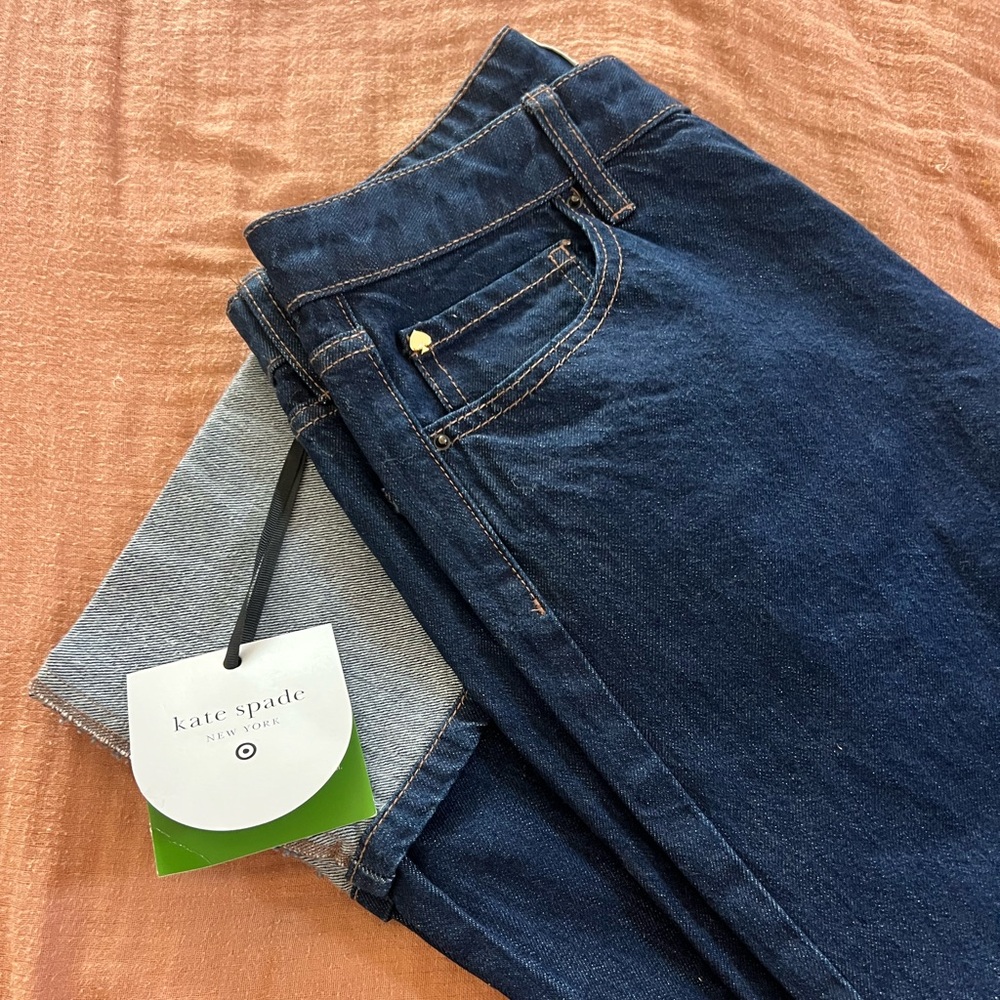 Women’s High Rise Straight Leg Wide Cuff Jeans Kate Spade x Target Size 4 NWT - Picture 9 of 11